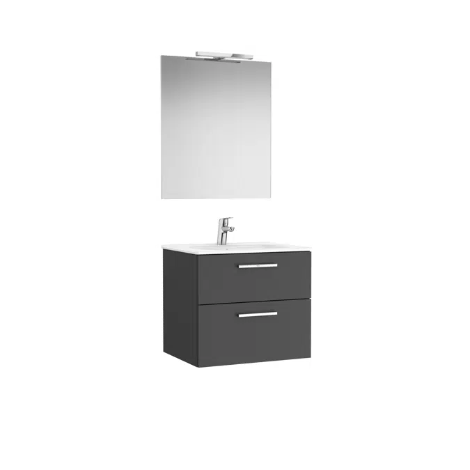 VICTORIA BASIC Pack 605 (base unit with two drawers, basin, mirror and LED wall light)