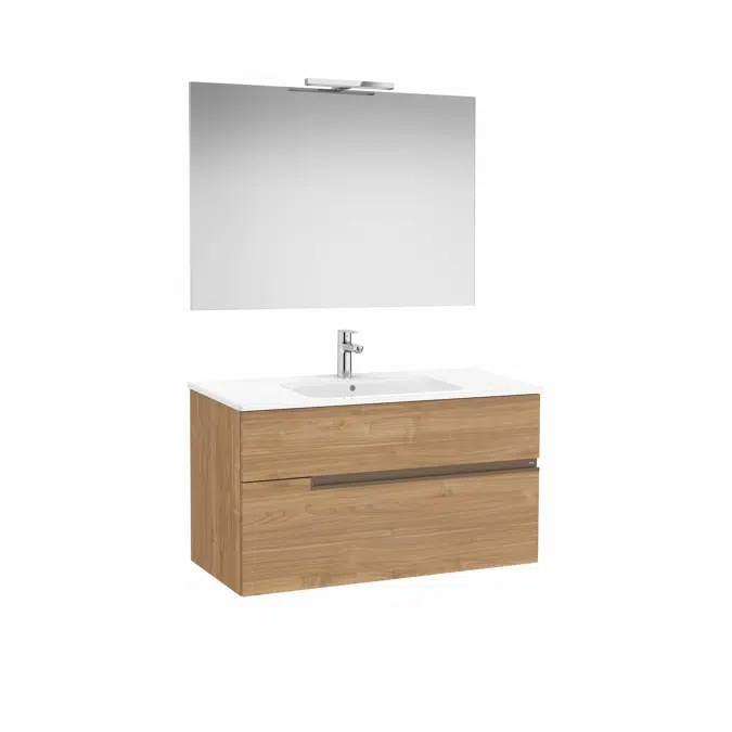 Victoria-N. Pack - base unit with two drawers, basin, Luna mirror and Starlight LED spotlight
