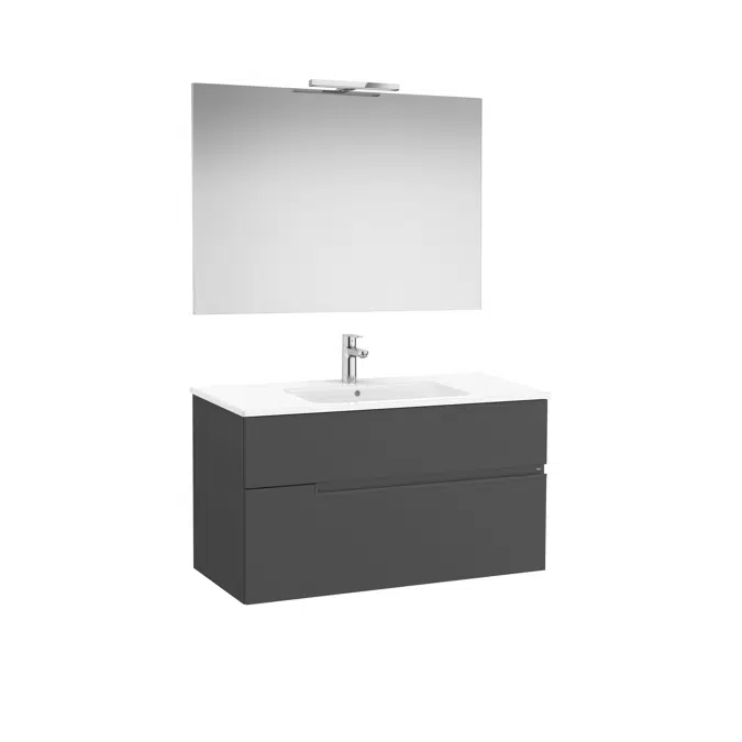 Victoria-N. Pack - base unit with two drawers, basin, Luna mirror and Starlight LED spotlight