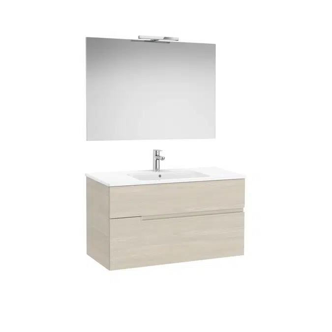 Victoria-N. Pack - base unit with two drawers, basin, Luna mirror and Starlight LED spotlight