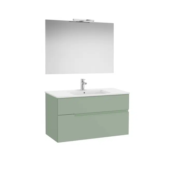 Victoria-N. Pack - base unit with two drawers, basin, Luna mirror and Starlight LED spotlight