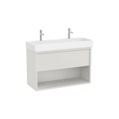 afbeelding voor Tura Unik (Compact base unit with one drawer, bottom shelf and centered basin)