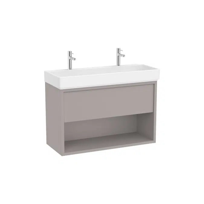 Tura Unik (Compact base unit with one drawer, bottom shelf and centered basin)