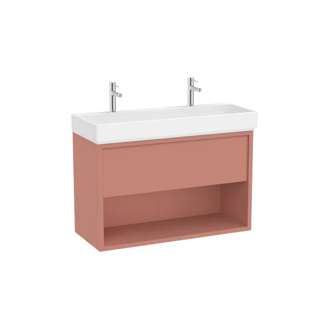 Tura Unik (Compact base unit with one drawer, bottom shelf and centered basin)