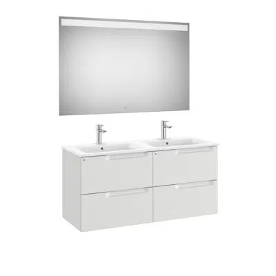Immagine per Aleyda Pack (base unit with 4 drawers, double bowl basin and LED mirror)