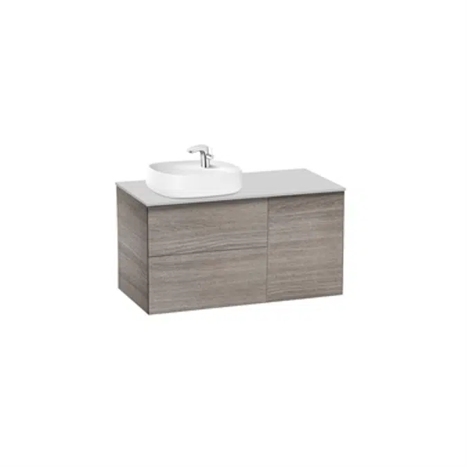 BEYOND Base unit for over countertop basin on the left