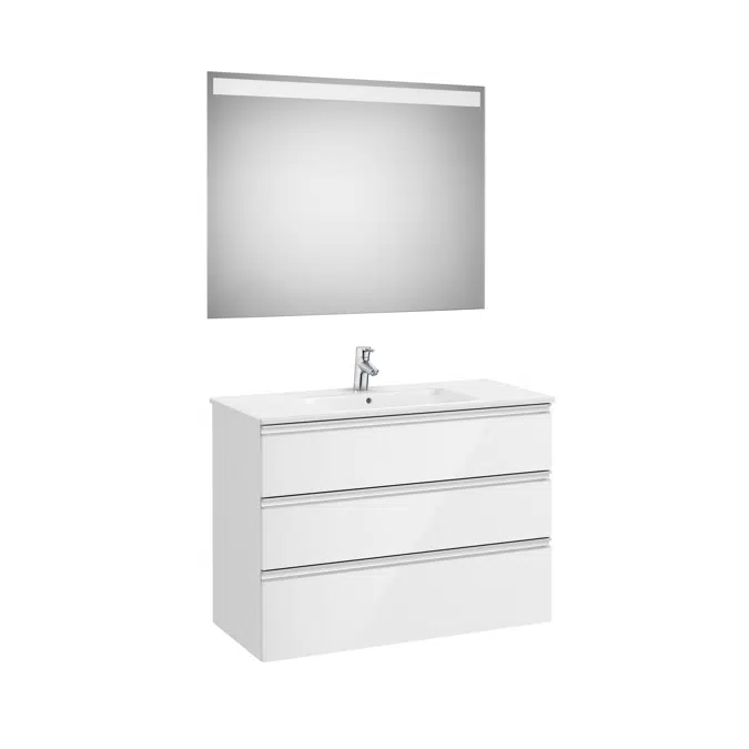The Gap Pack (base unit with three drawers, basin and LED mirror)