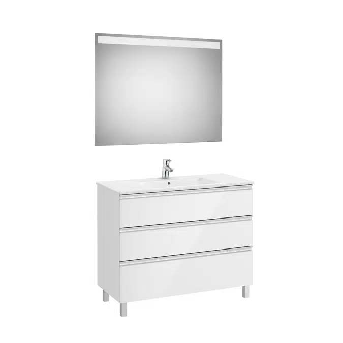 The Gap Pack (base unit with three drawers, basin and LED mirror)