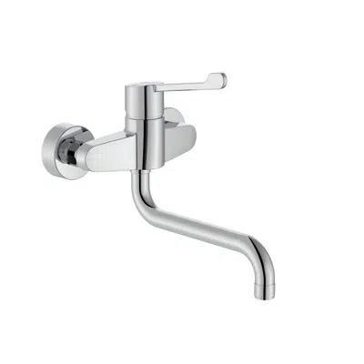 afbeelding voor Victoria Pro Wall-mounted basin or sink mixer with swivel spout. Handle for people with reduced mobility