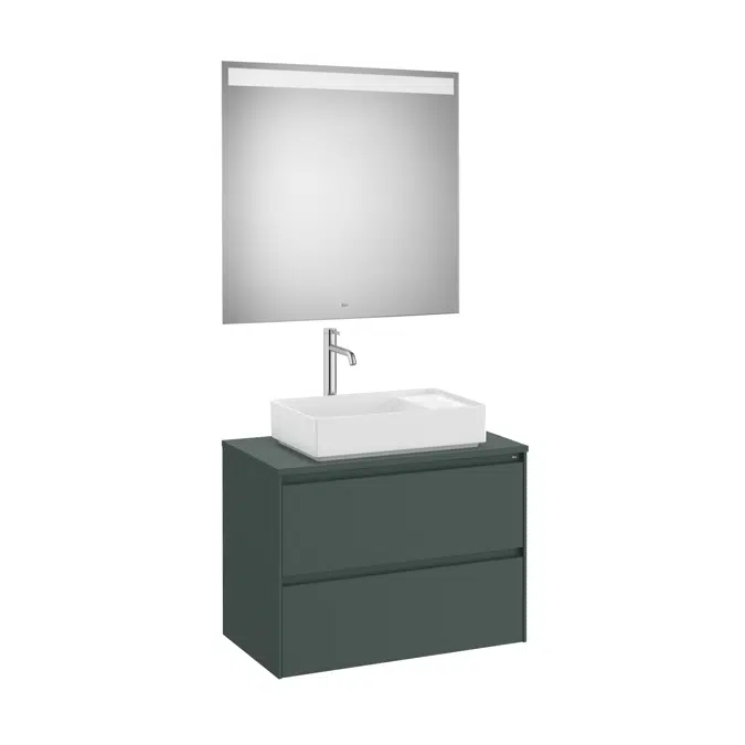 ONA Pack (base unit for over countertop centered basin with two drawers and LED mirror)