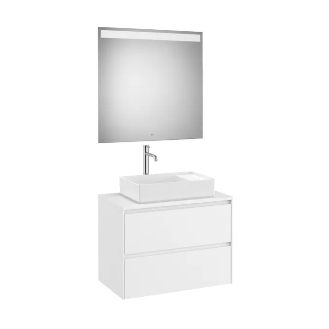 ONA Pack (base unit for over countertop centered basin with two drawers and LED mirror)