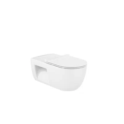Image pour Access Vitreous china wall-hung Rimless WC with horizontal outlet