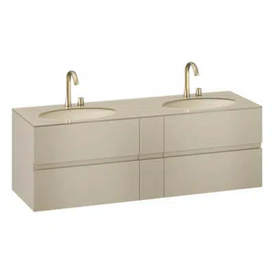 Obrázek pro ARMANI - ISLAND 1800mm wall-hung furniture for 2 under-counter washbasins and deck-mounted basin mixers