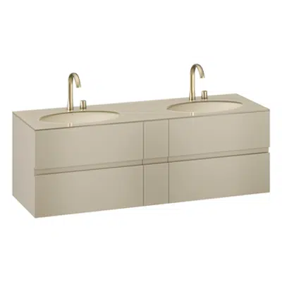 kuva kohteelle ARMANI - ISLAND 1800mm wall-hung furniture for 2 under-counter washbasins and deck-mounted basin mixers