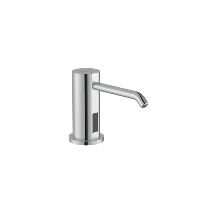 ONA Touchless soap and hand sanitizer dispenser, deck-mounted. Powered by four 1.5V LR03 (AAA) alkaline batteries (not included)