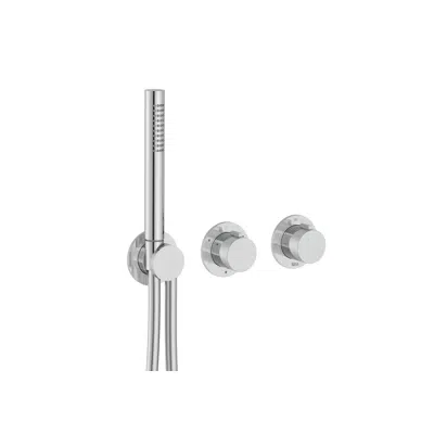 afbeelding voor T-Multi Built-in thermostatic shower mixer (3 ways) with  stick hand-shower, swivel wall bracket and 1.70 m PVC shower flexible hose