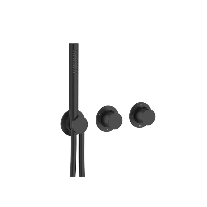 T-Multi Built-in thermostatic shower mixer (3 ways) with  stick hand-shower, swivel wall bracket and 1.70 m PVC shower flexible hose