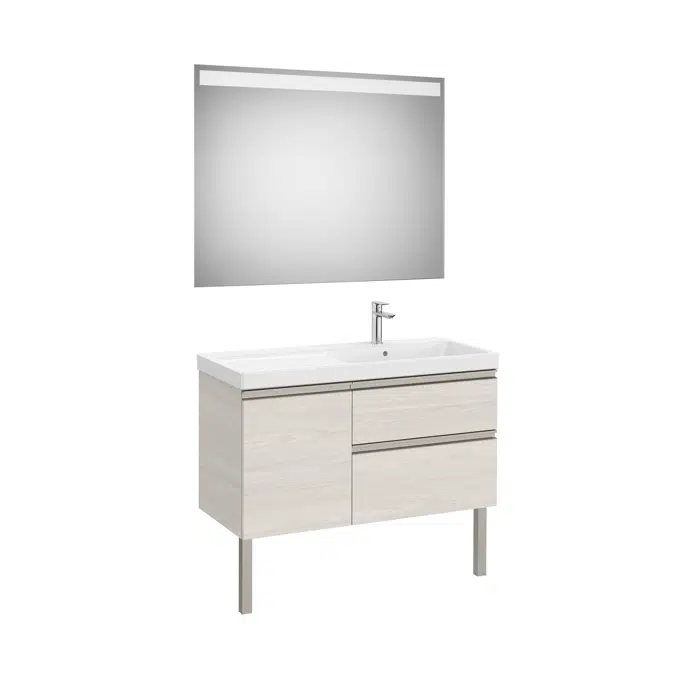 The Gap Pack (base unit with two drawers, one door, basin on the right and Eidos LED mirror)