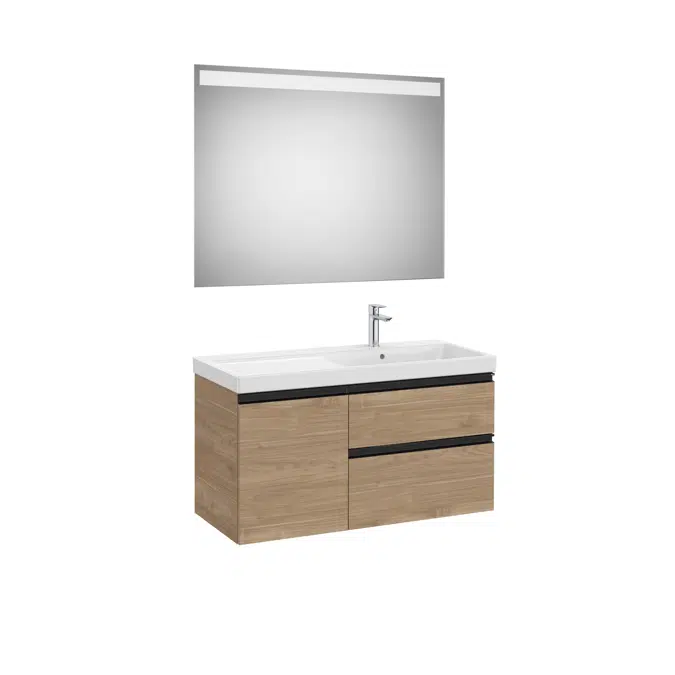 The Gap Pack (base unit with two drawers, one door, basin on the right and Eidos LED mirror)