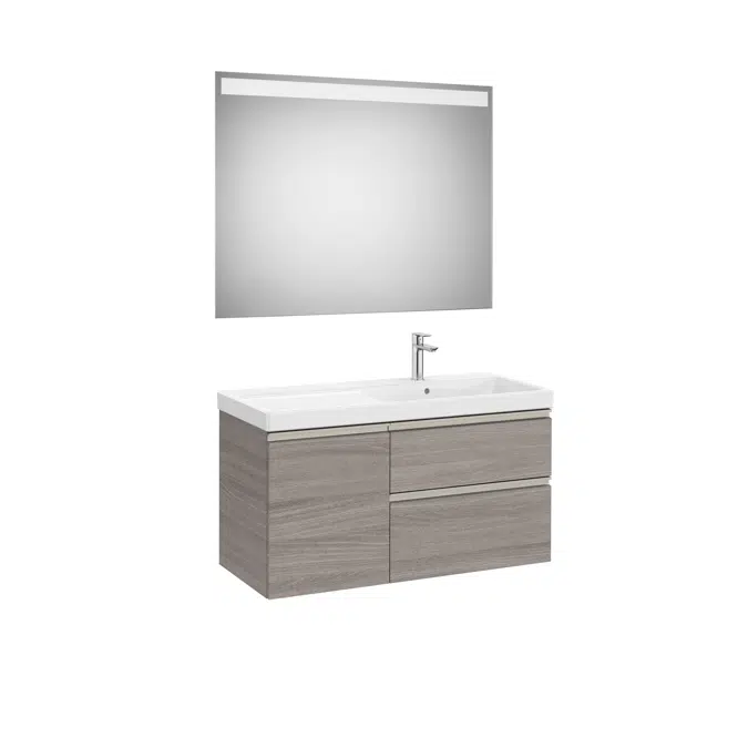 The Gap Pack (base unit with two drawers, one door, basin on the right and Eidos LED mirror)