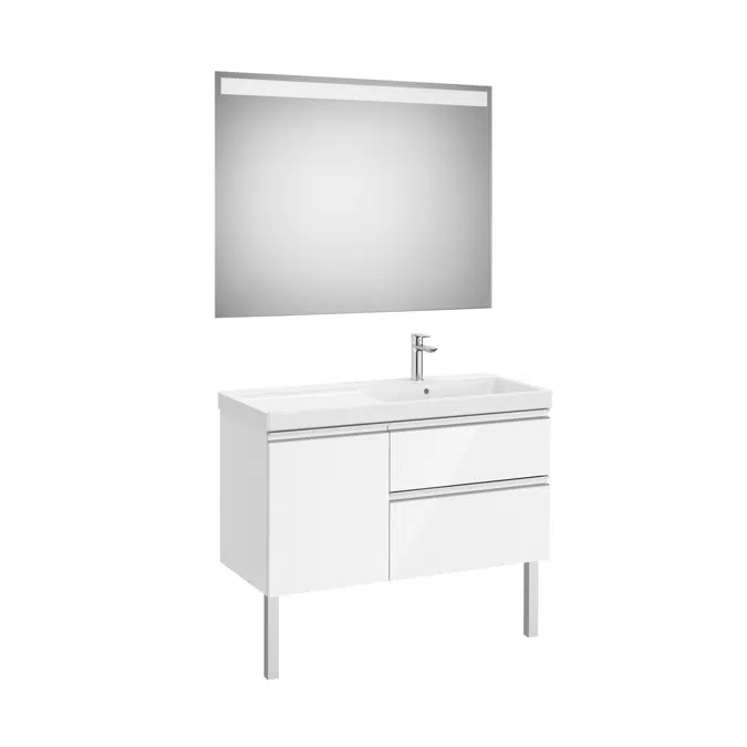 The Gap Pack (base unit with two drawers, one door, basin on the right and Eidos LED mirror)