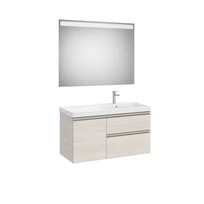 The Gap Pack (base unit with two drawers, one door, basin on the right and Eidos LED mirror)