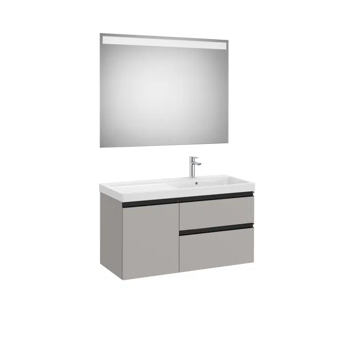 The Gap Pack (base unit with two drawers, one door, basin on the right and Eidos LED mirror)