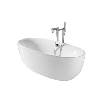 obraz dla Oval acrylic bath with waste kit