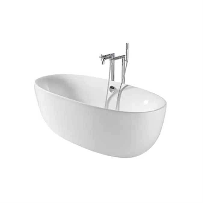 Oval acrylic bath with waste kit