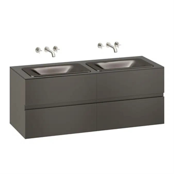 ARMANI - BAIA Meuble mural de 1550 mm pour vasques à encastrer et mitigeurs muraux de lavabo