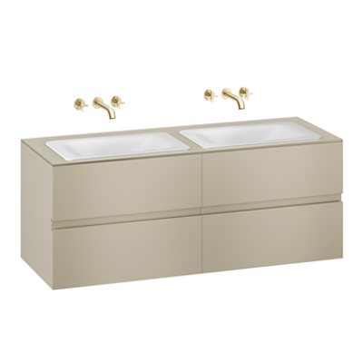 Image for ARMANI - BAIA 1550 mm wall-hung furniture for  2 countertop washbasins and wall-mounted basin mixers