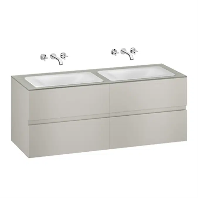 ARMANI - BAIA Meuble mural de 1550 mm pour vasques à encastrer et mitigeurs muraux de lavabo