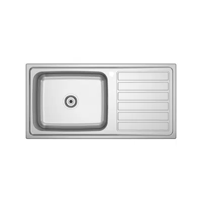Image for Glasgow Stainless steel single bowl kitchen sink and right drainer