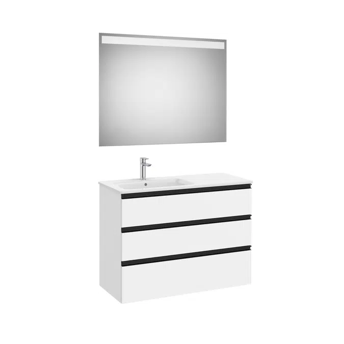THE GAP 1005 Pack  (base unit 3 drawers, left hand basin and LED mirror)