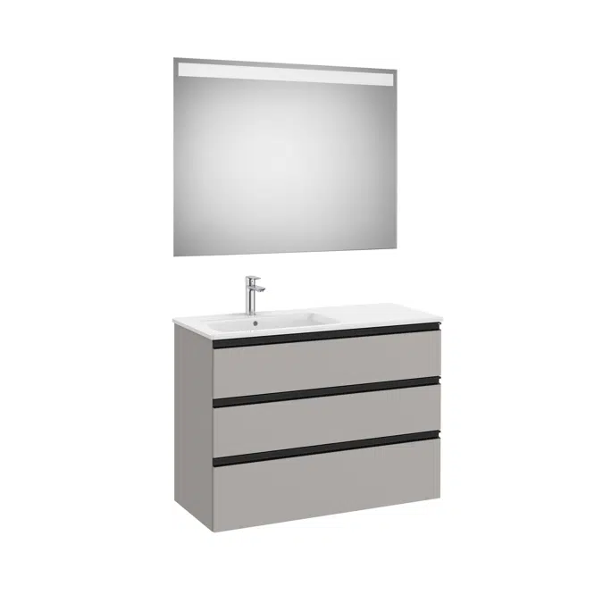 THE GAP 1005 Pack  (base unit 3 drawers, left hand basin and LED mirror)