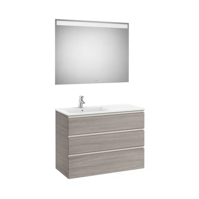 THE GAP 1005 Pack  (base unit 3 drawers, left hand basin and LED mirror)