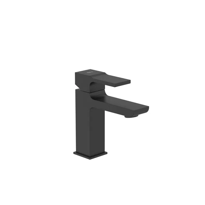 L20 Square - Basin mixer with smooth body and flexible supply hoses. Cold Start. S-Size