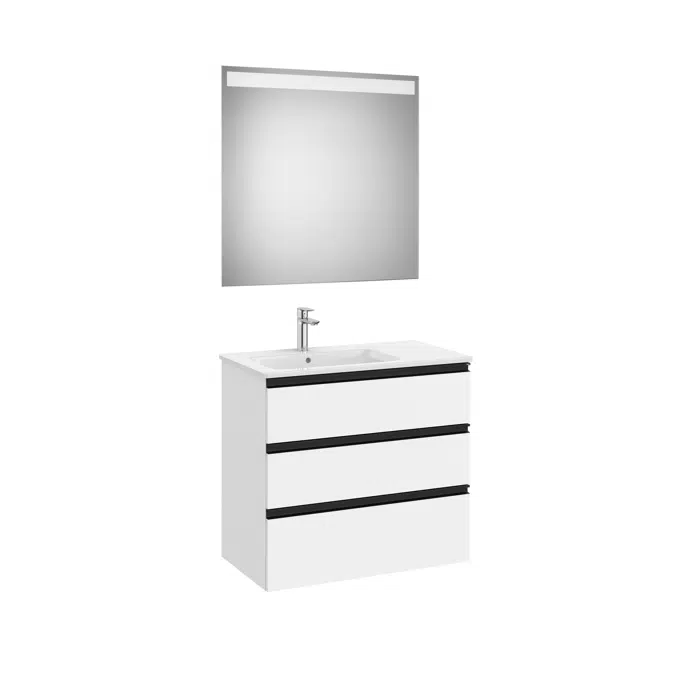 THE GAP 805 Pack (base unit 3 drawers, left hand basin and LED mirror)