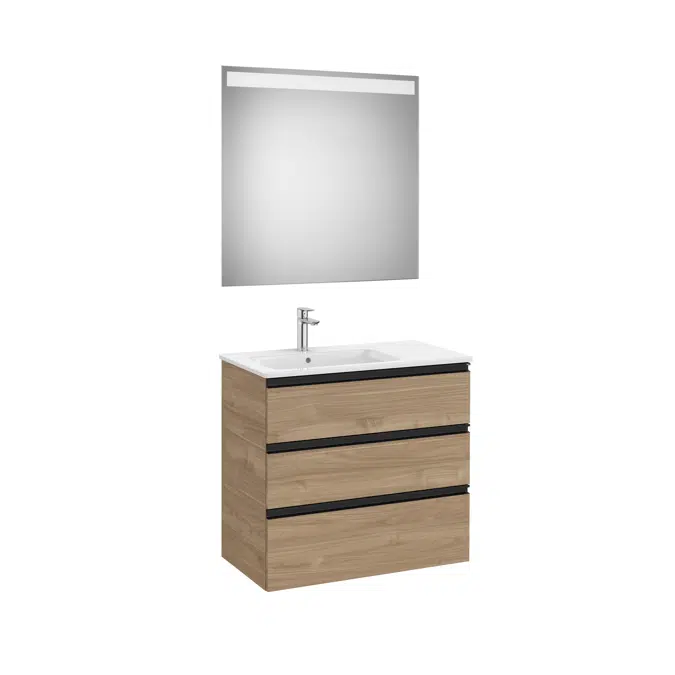THE GAP 805 Pack (base unit 3 drawers, left hand basin and LED mirror)