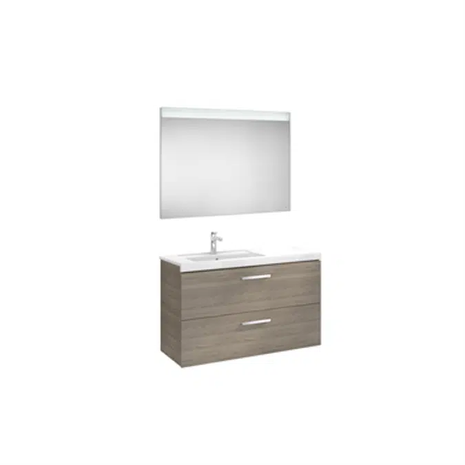PRISMA 1100 Pack (base unit with two drawers, left hand basin and LED mirror)