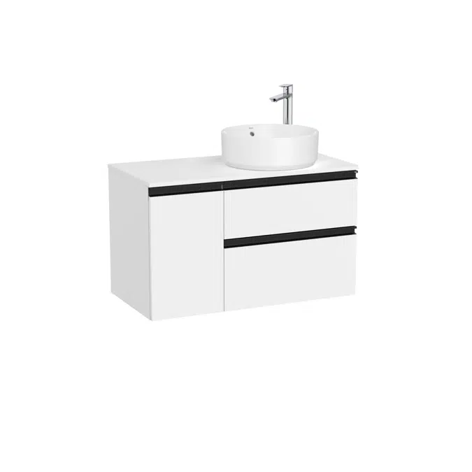 The Gap Base unit with two drawers for right hand over countertop basin