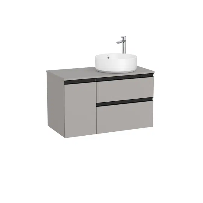 The Gap Base unit with two drawers for right hand over countertop basin