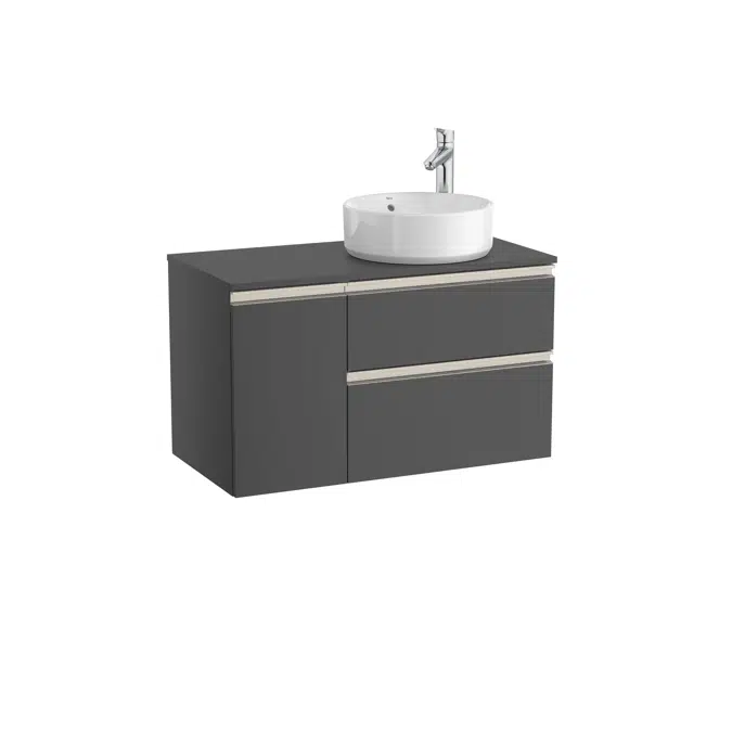 The Gap Base unit with two drawers for right hand over countertop basin