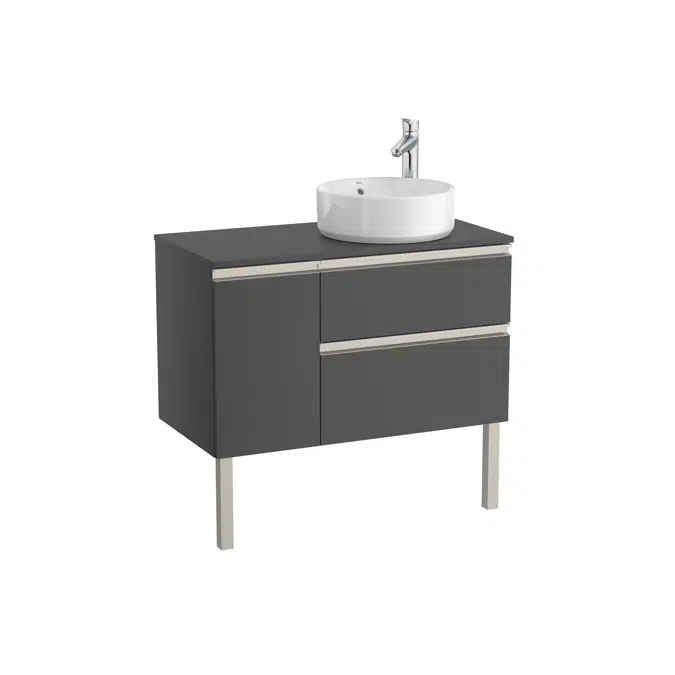 The Gap Base unit with two drawers for right hand over countertop basin