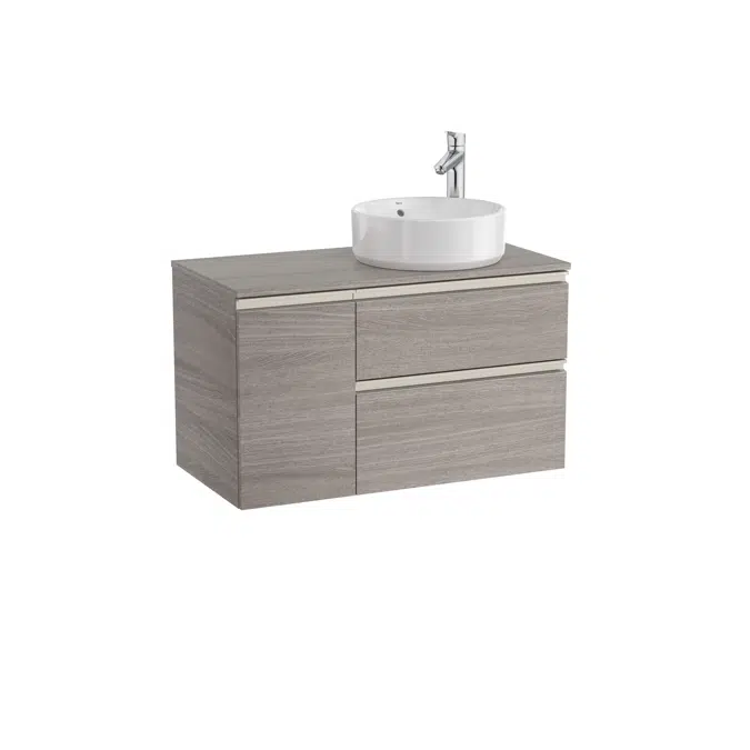 The Gap Base unit with two drawers for right hand over countertop basin