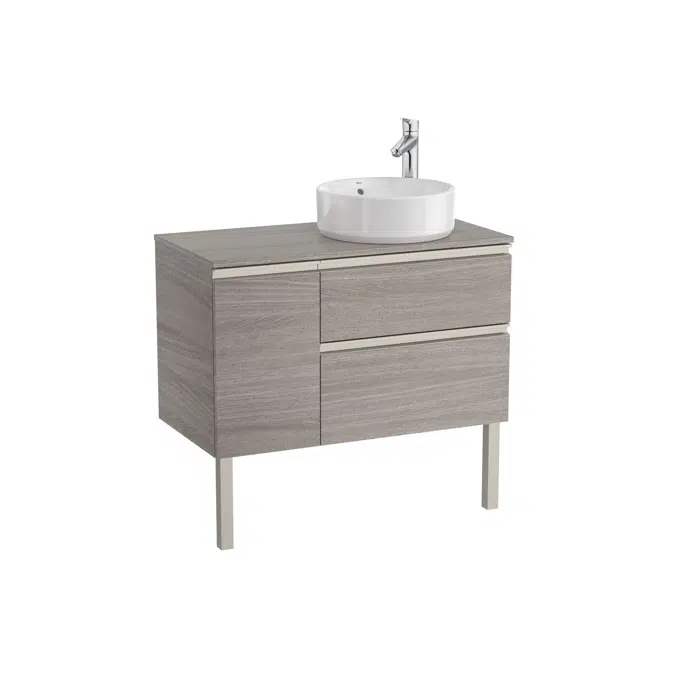 The Gap Base unit with two drawers for right hand over countertop basin