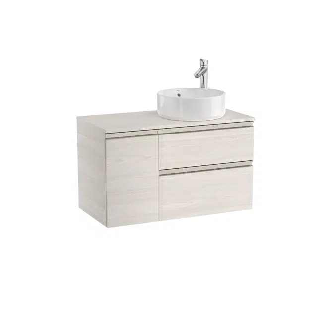 The Gap Base unit with two drawers for right hand over countertop basin