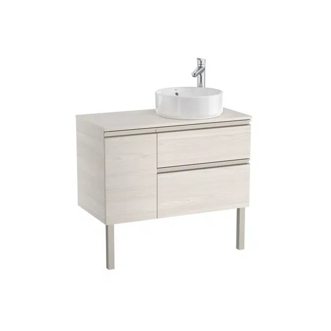 The Gap Base unit with two drawers for right hand over countertop basin