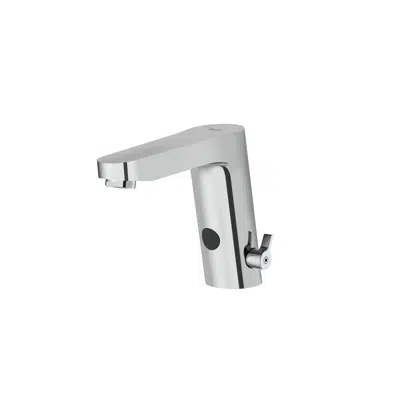 kép a termékről - L30-E Electronic basin mixer with water flow limiter. Powered by four 1.5V LRG (AA) alkaline batteries / Mains operated at 230V, it includes power source
