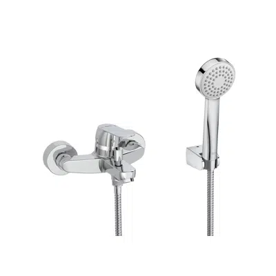 Image for ALFA Wall-mounted bath-shower mixer with automatic diverter, handshower, 1,70 m flexible hose and wall bracket